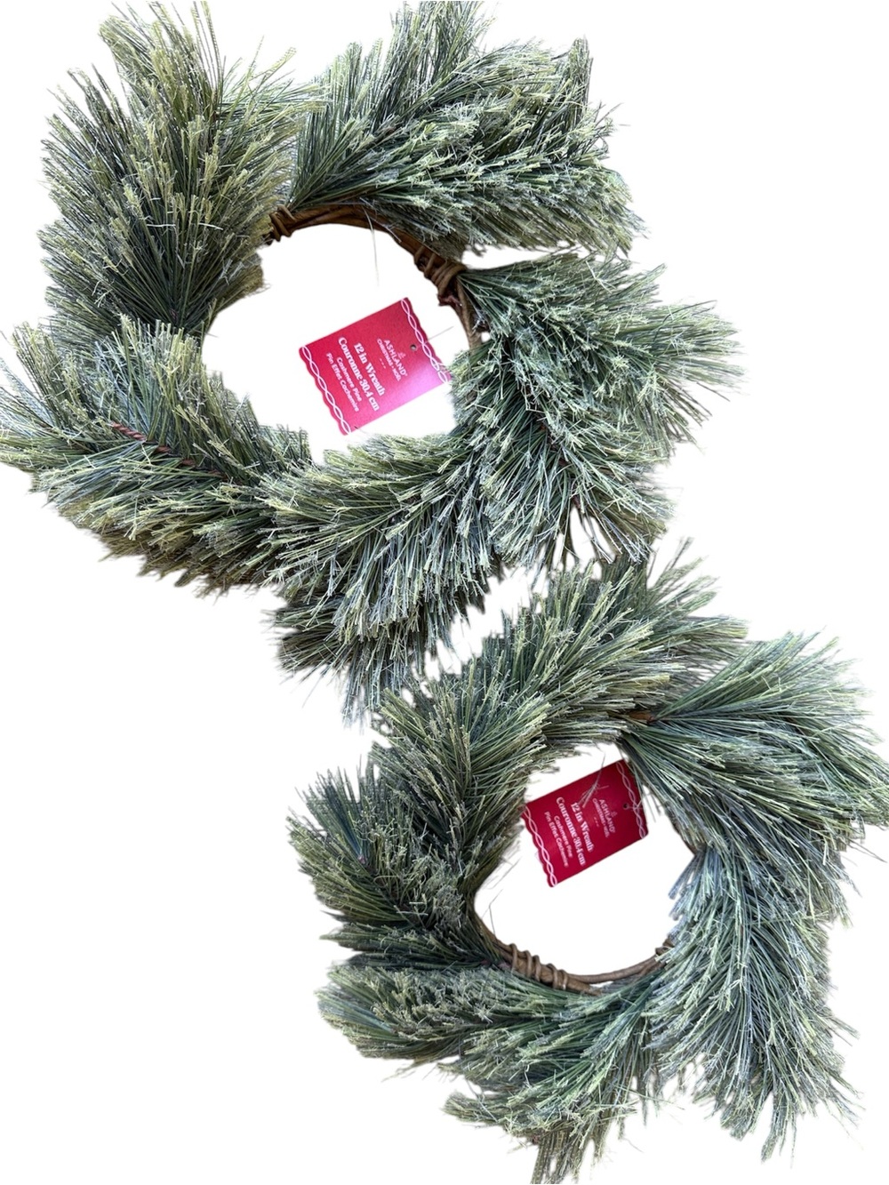 Ashland 12" Cashmere Pine Candle Ring Wreaths Duo - Holiday Greenery